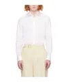 Zegna Micro Striped Trecapi Tailored Fit Long Sleeve Shirt In White
