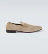 Zegna Mocassins L'asola En Veau Velours Beige Clair In Light Beige