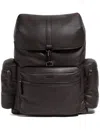 Zegna Leather Backpack In 褐色