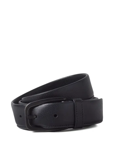 Zegna Natural Grain Leather Belt In Black