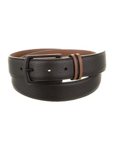 Pre-owned Zegna Leather Belt In Black