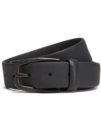 Zegna Leather Buckle Belt In Black