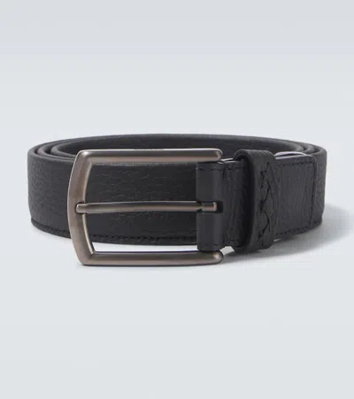 Zegna Leather Belt In Black