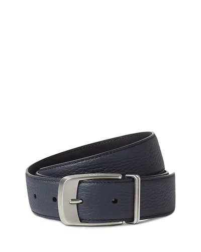 Zegna Leather Belt In Blue