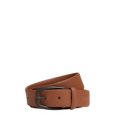 Zegna Leather Buckle Belt In Brown