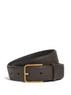 Zegna Dark Brown Bovine Leather Belt In Brown
