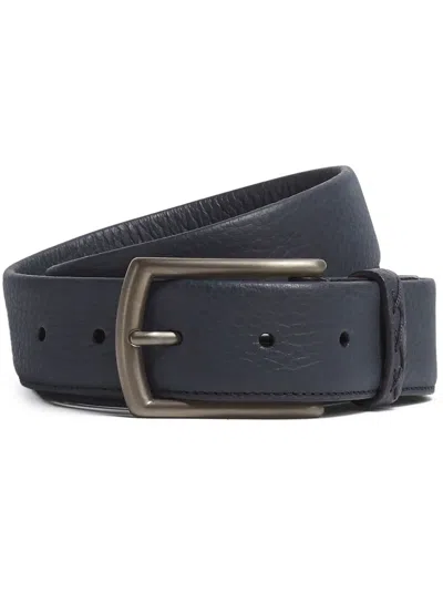 Zegna Leather Buckle-fastening Belt In Blue