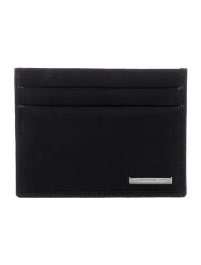 Pre-owned Zegna Leather Card Holder In Black