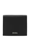 Zegna Leather Cardholder In Black