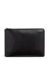 Zegna Leather Clutch Bag In 黑色