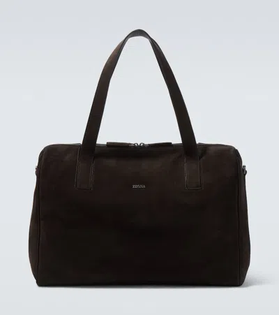 Zegna Leather Duffel Bag