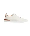 Zegna Leather Sneakers In White