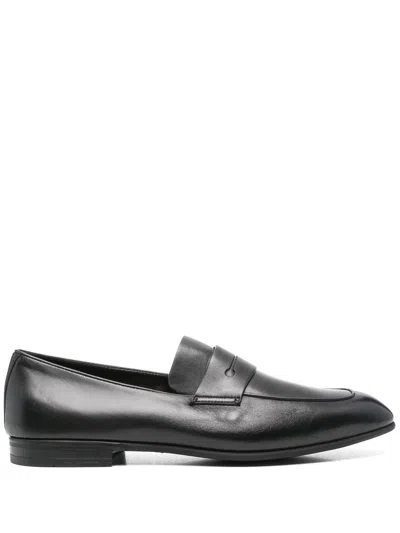 Zegna Leather Loafers In Black