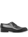 Zegna Leather Oxford Shoes In Black
