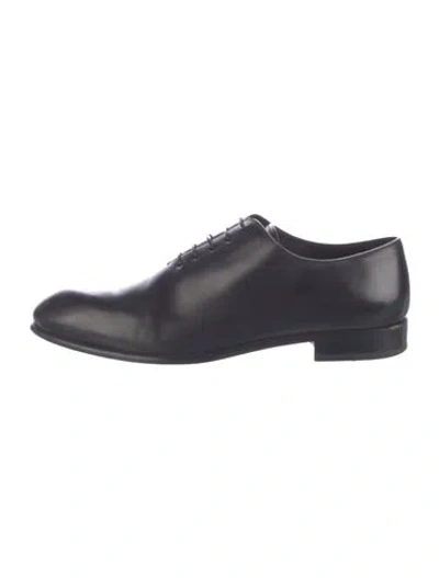 Pre-owned Zegna Leather Oxfords In Black