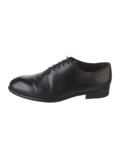 Pre-owned Zegna Leather Oxfords In Black