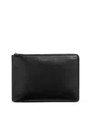 Zegna Leather Portfolio In Black