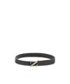 Zegna Adjustable Buckle Textured Belt In Black