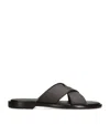 Zegna Leather Sandals In Black