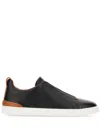 Zegna Sole Contrast Sneakers Pull Tab In Black