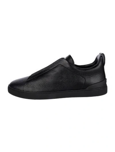 Pre-owned Zegna Leather Sneakers In Black