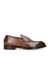 Zegna Light Brown Leather Torino Loafers In Brown