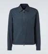 Shop Zegna Leather-trimmed Blouson In Blue