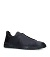 Zegna Triple Stitch Shearling-lined Sneakers In Black