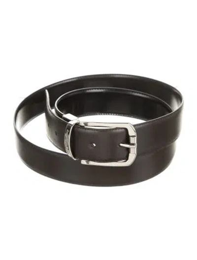 Pre-owned Zegna Leather Waist Belt In Brown