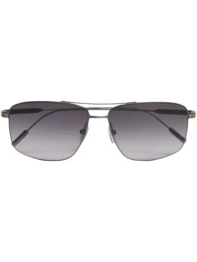 Zegna Leggerissimo Engraved Logo Sunglasses In Grey