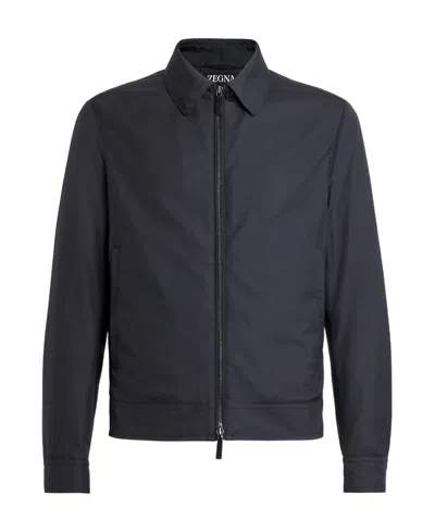 Zegna Leggerissimo Zipped-up Shirt Jacket In Black