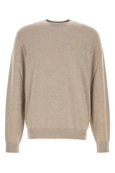 Zegna Light Beige Knitted Sweater In Yellow