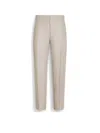 Zegna Elasticized Waist Regular Fit Linen Pants In Light Beige