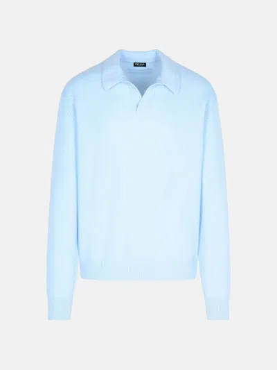 Zegna Light Blue Cashmere Sweater