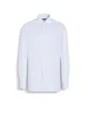 Zegna Light Blue Centoventimila Cotton And Linen Shirt In Light Blue