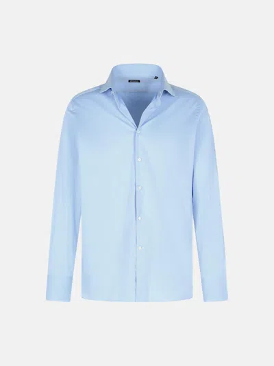 Zegna Light Blue Cotton Shirt