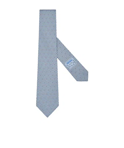 Zegna Light Blue Silk Tie