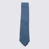 Zegna Patterned Ties In Standard Width Style In Blue