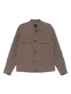Zegna Linen Shirt With Buttoned Cuffs And Collar In Brown