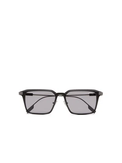 Zegna Light Grey Aluminum And Metal Sunglasses