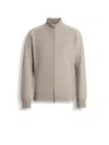 Zegna Light Taupe Cashseta Full Zip Cardigan In Light Taupe