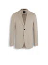 Zegna Light Taupe Centoventimila Cotton And Wool Jacket In Neutral