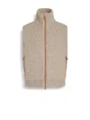 Zegna Light Taupe Mélange Cashmere Blend Full Zip Vest In Light Taupe Mélange