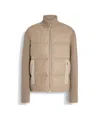 Zegna Light Taupe Multimélange Oasi Cashmere Full Zip Blouson In Light Taupe Multimélange