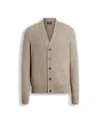 Zegna Oasi Cashmere Cardigan In Light Taupe