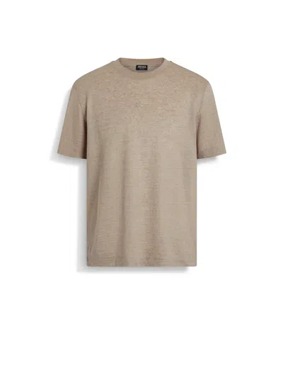 Zegna Light Taupe Oasi Lino T-shirt