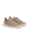 Zegna Light Taupe Triple Stitch Secondskin Sneakers In Light Taupe