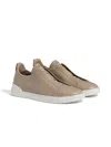 Zegna Light Taupe Triple Stitch Secondskin Sneakers In Taupe Clair