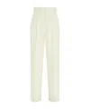 Zegna Pantalon En Soie Et Laine Jaune Clair In Yellow
