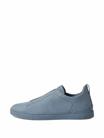Zegna Light-blue Triple Stitch™ Secondskin Sneakers In Multi